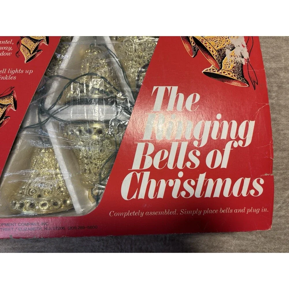 Vintage Merry Glow Round The Ringing Bells of Christmas Musical Lights Working